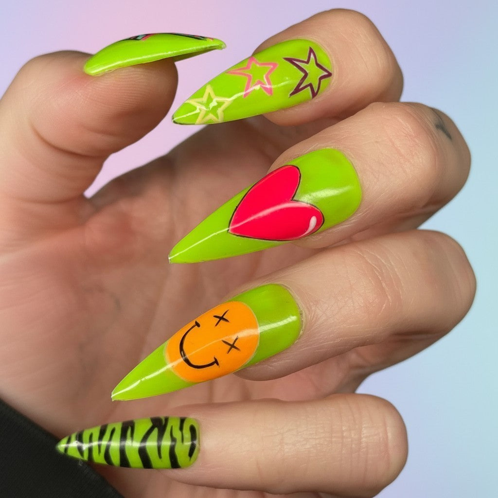 Rebel Pop Hand painted Made to Order Press On Nail Set