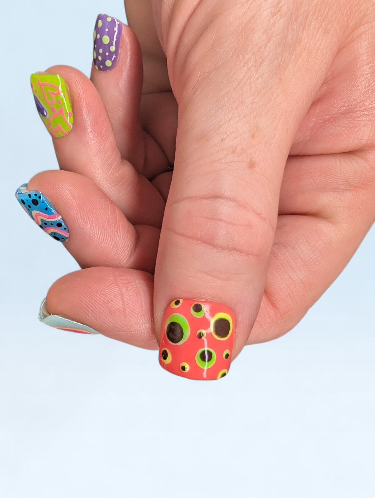 Patten Panic Hand Painted Made to Order Press On Nail Set