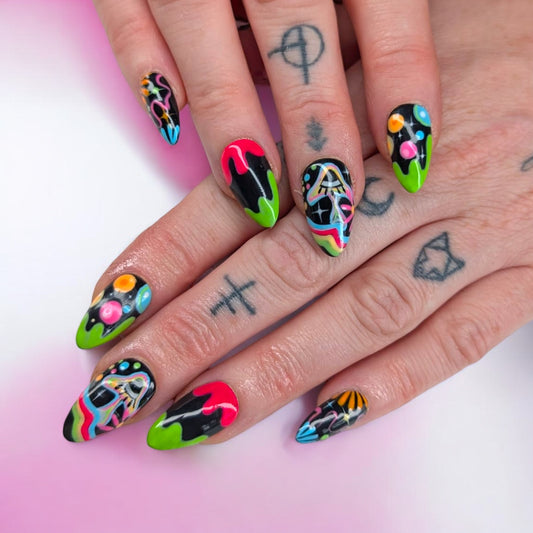 Cosmic Drip Press On Nails