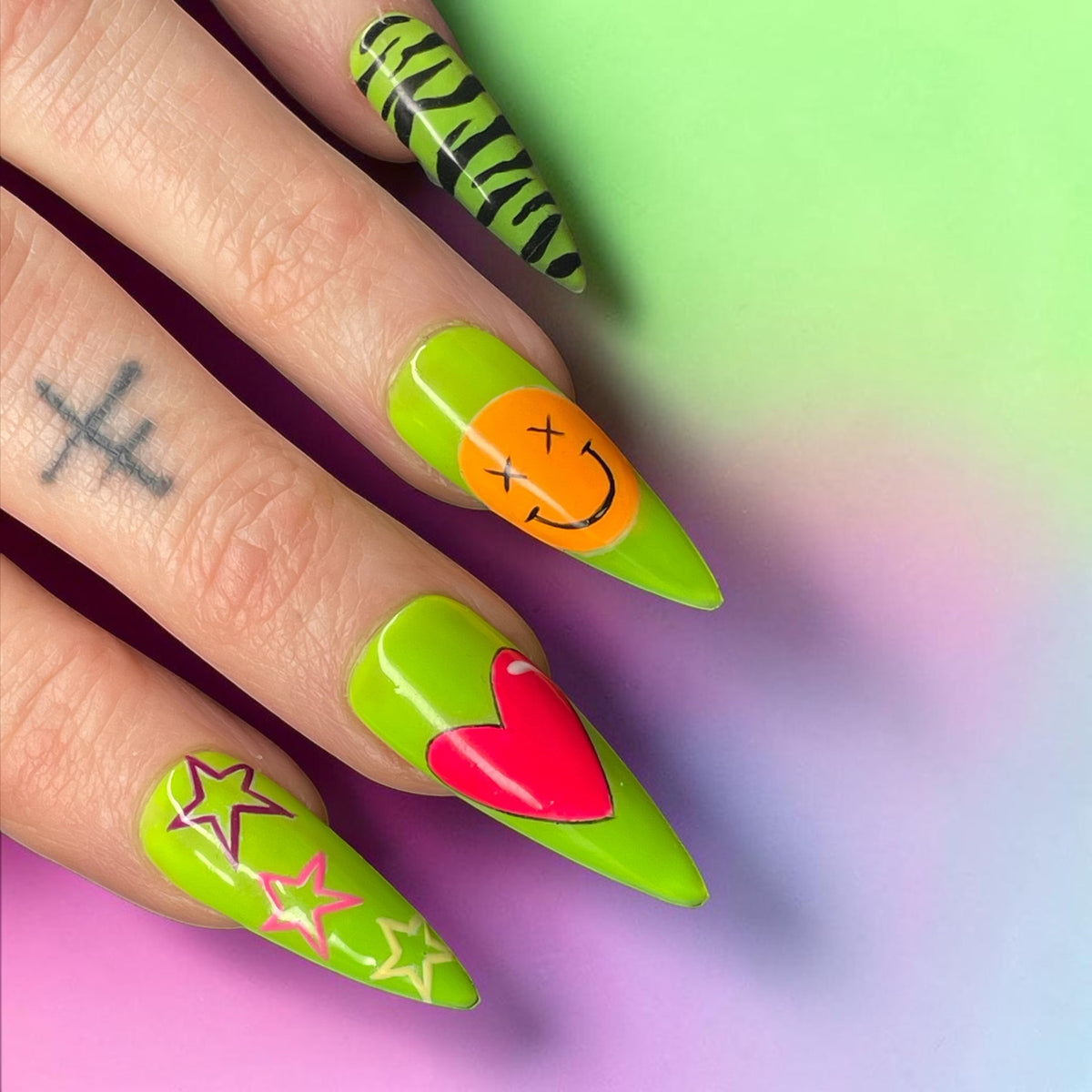 Rebel Pop Hand painted Made to Order Press On Nail Set