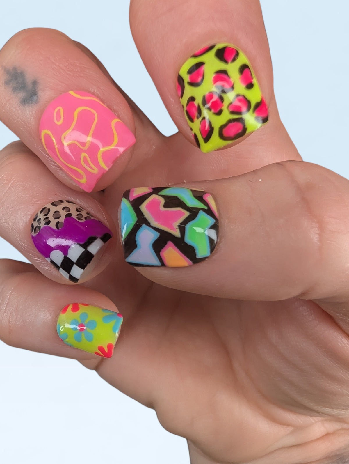 Patten Panic Hand Painted Made to Order Press On Nail Set