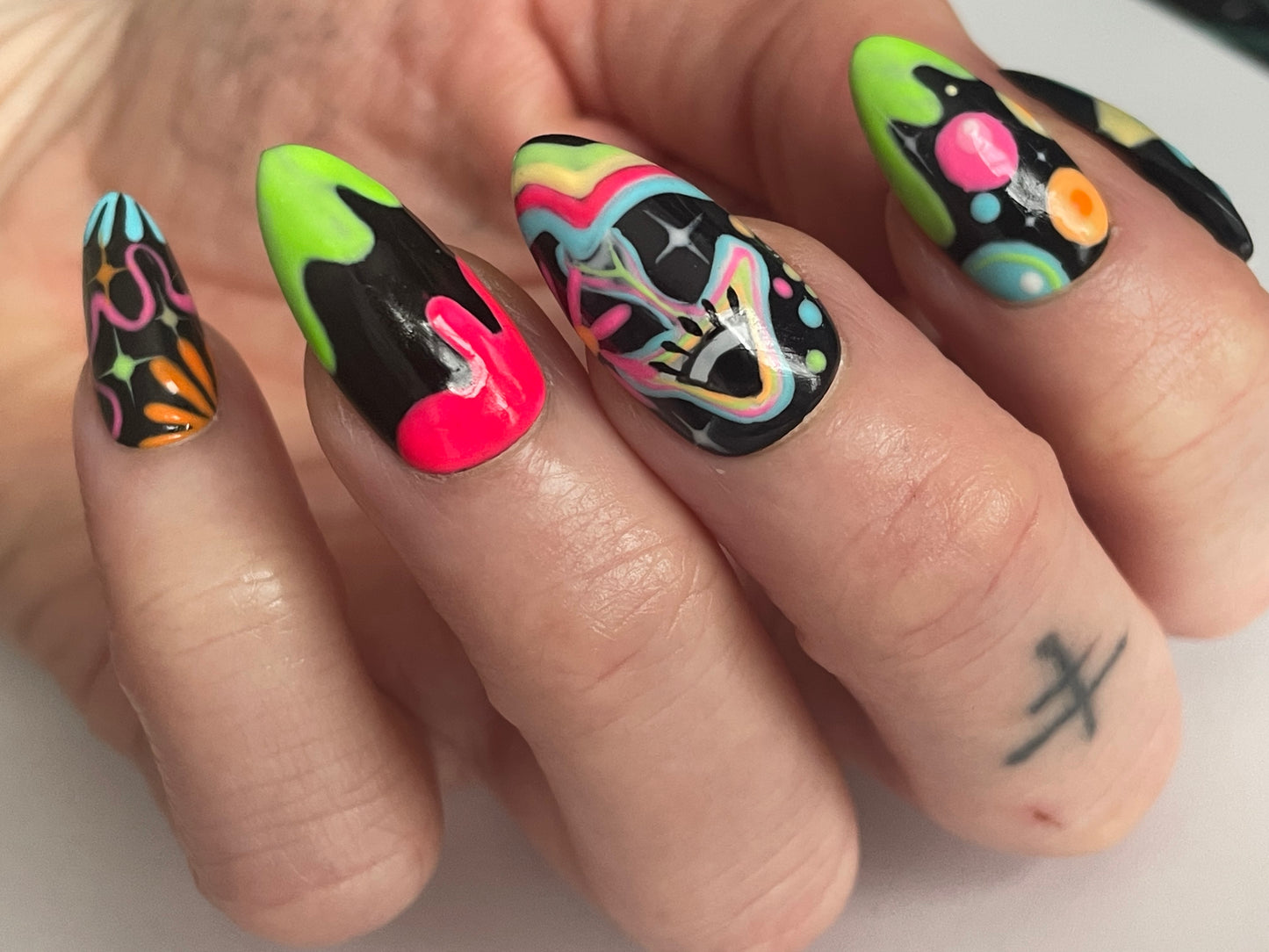 Cosmic Drip Press On Nails